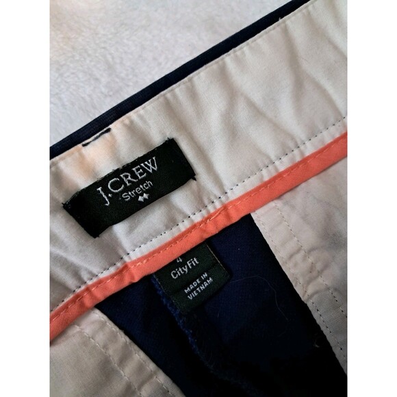 J. Crew City Fit Cropped Pants Navy Blue Cotton Blend Stetch Size 4 - Picture 2 of 10